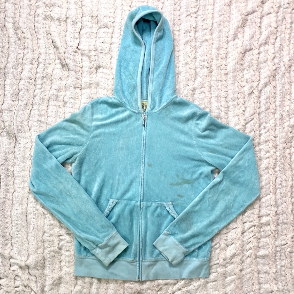 Vintage Y2K JUICY COUTURE Terry Cloth Hooded Zip-Up Jacket